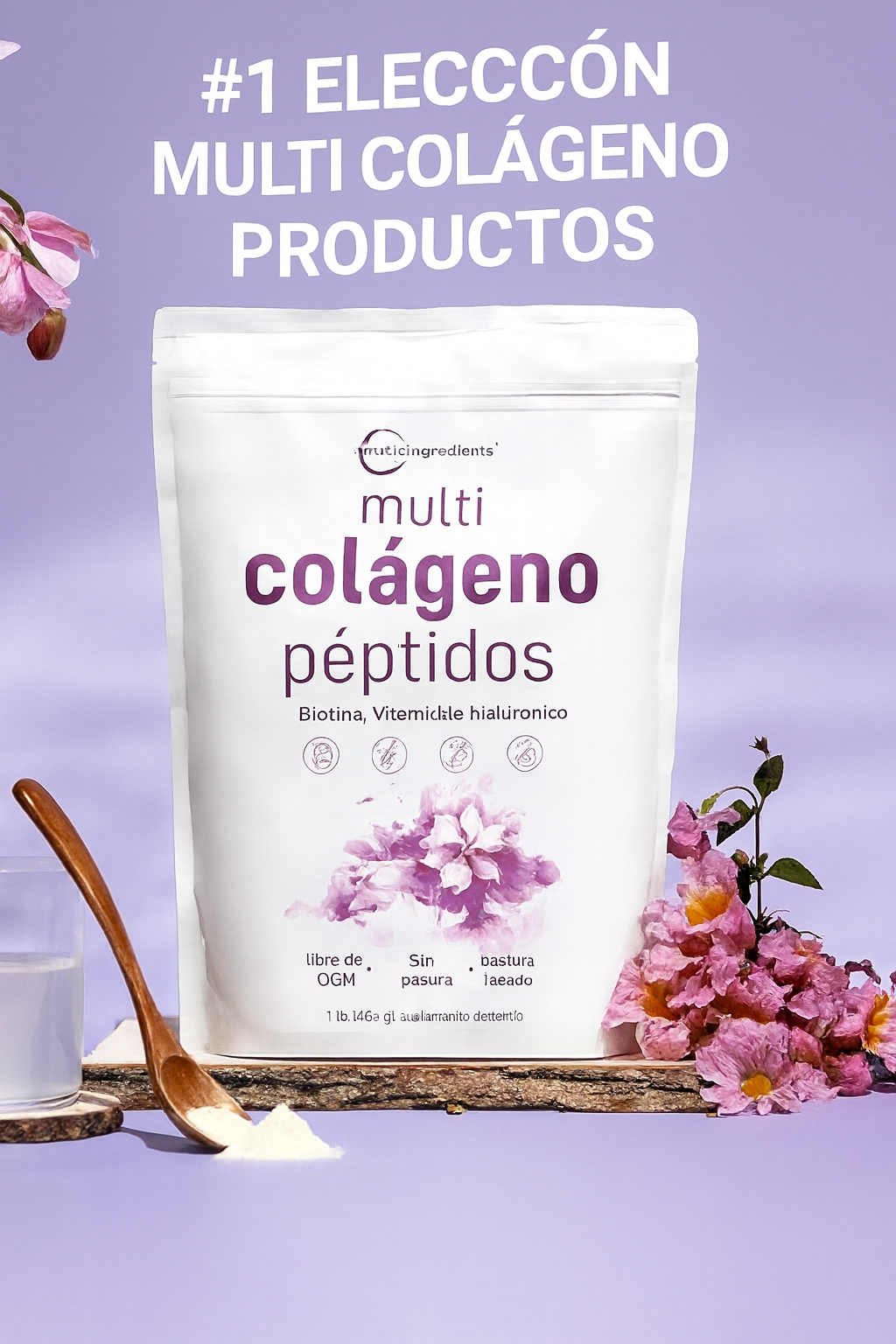 Multi Colágeno Péptidos-piel más joven, cabello fuerte y articulaciones sin dolor