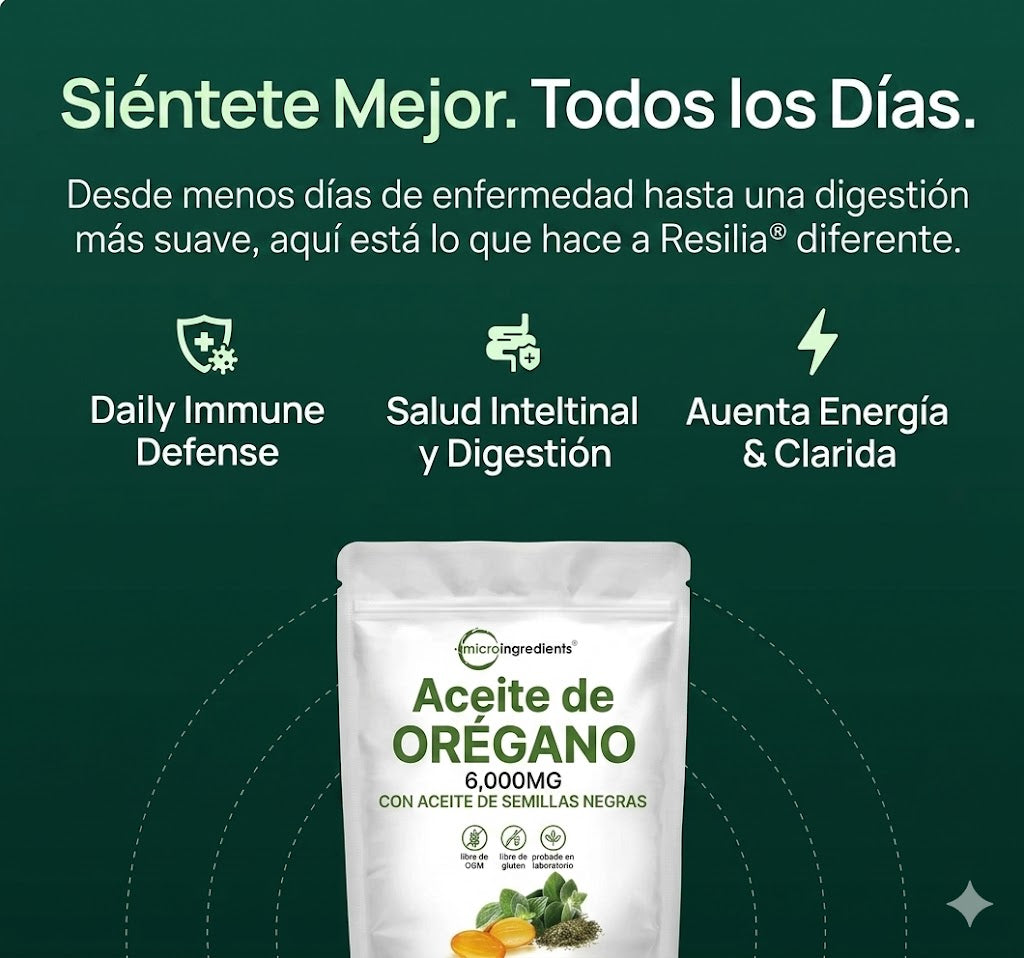 Aceite de Orégano + Semilla Negra-2 en 1 para tu inmunidad y digestión