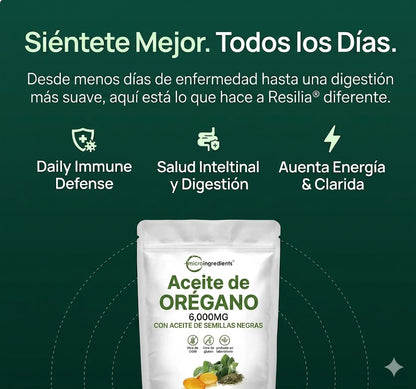 Aceite de Orégano + Semilla Negra-2 en 1 para tu inmunidad y digestión