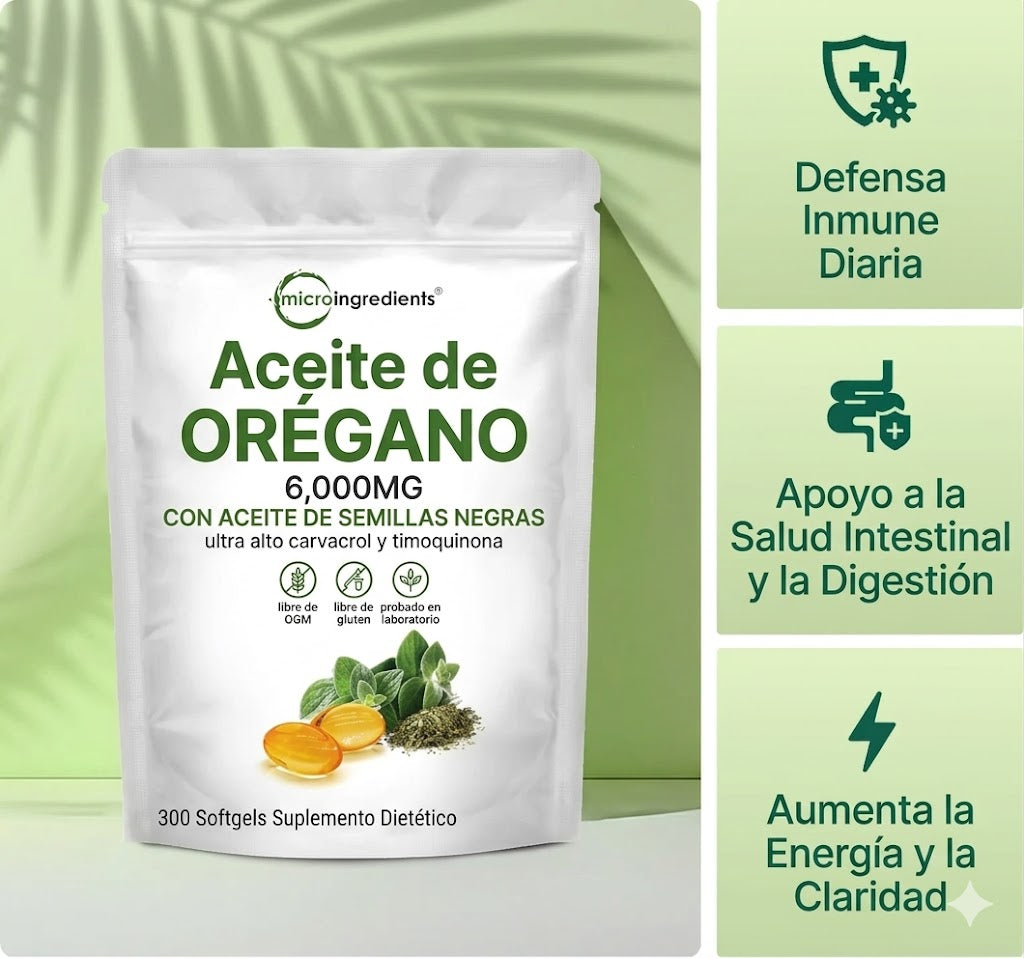 Aceite de Orégano + Semilla Negra-2 en 1 para tu inmunidad y digestión