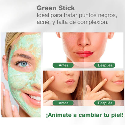 Crystal Skin™ Mascarilla Natural con Té Verde para una Piel Hidratada y Sin Imperfecciones 2x1
