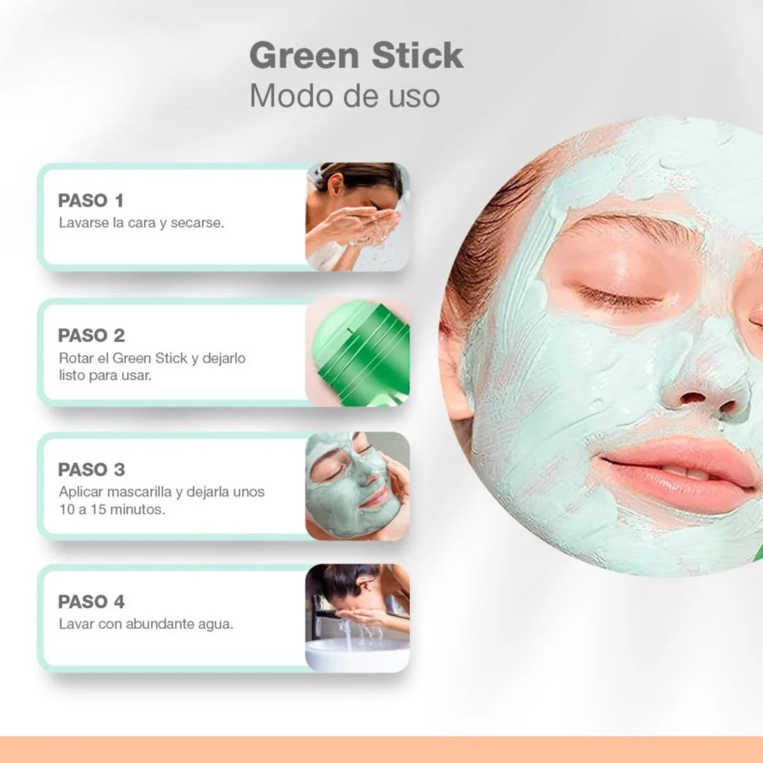 Crystal Skin™ Mascarilla Natural con Té Verde para una Piel Hidratada y Sin Imperfecciones 2x1