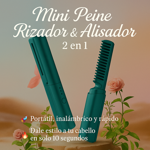 🚀 Mini Peine Rizador & Alisador 2 en 1 🔥