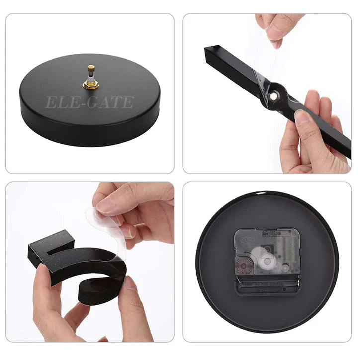 Reloj de Pared Grande 3D Color Negro 100% funcional | BeautyHome®
