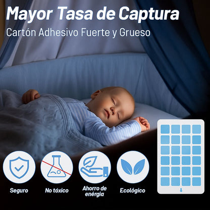 🦟 CazaMosquitos LED  para Insectos Voladores (Incluye 5 Tarjetas Adhesivas)