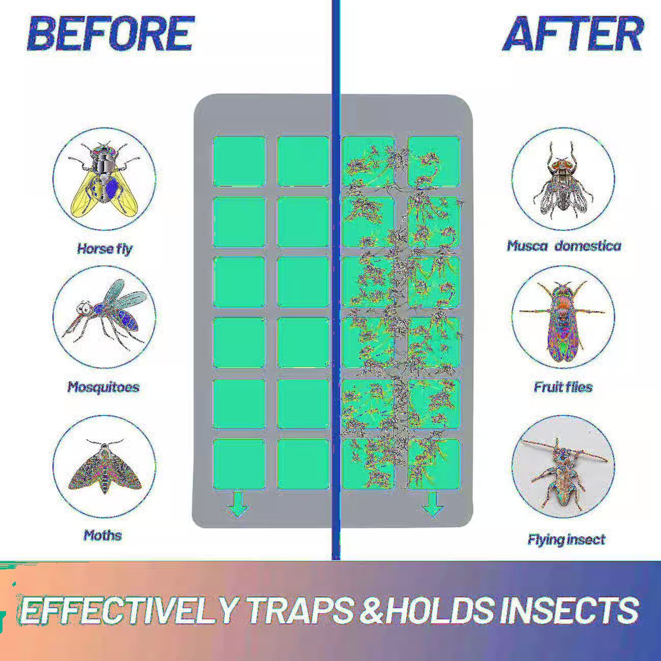 🦟 CazaMosquitos LED  para Insectos Voladores (Incluye 5 Tarjetas Adhesivas)